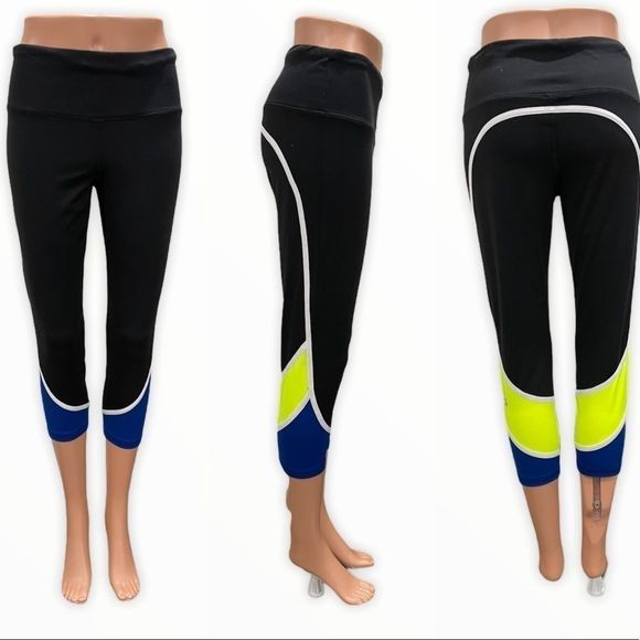 Victoria's Secret Black, Blue, and Yellow Leggings - Picture 1 of 6